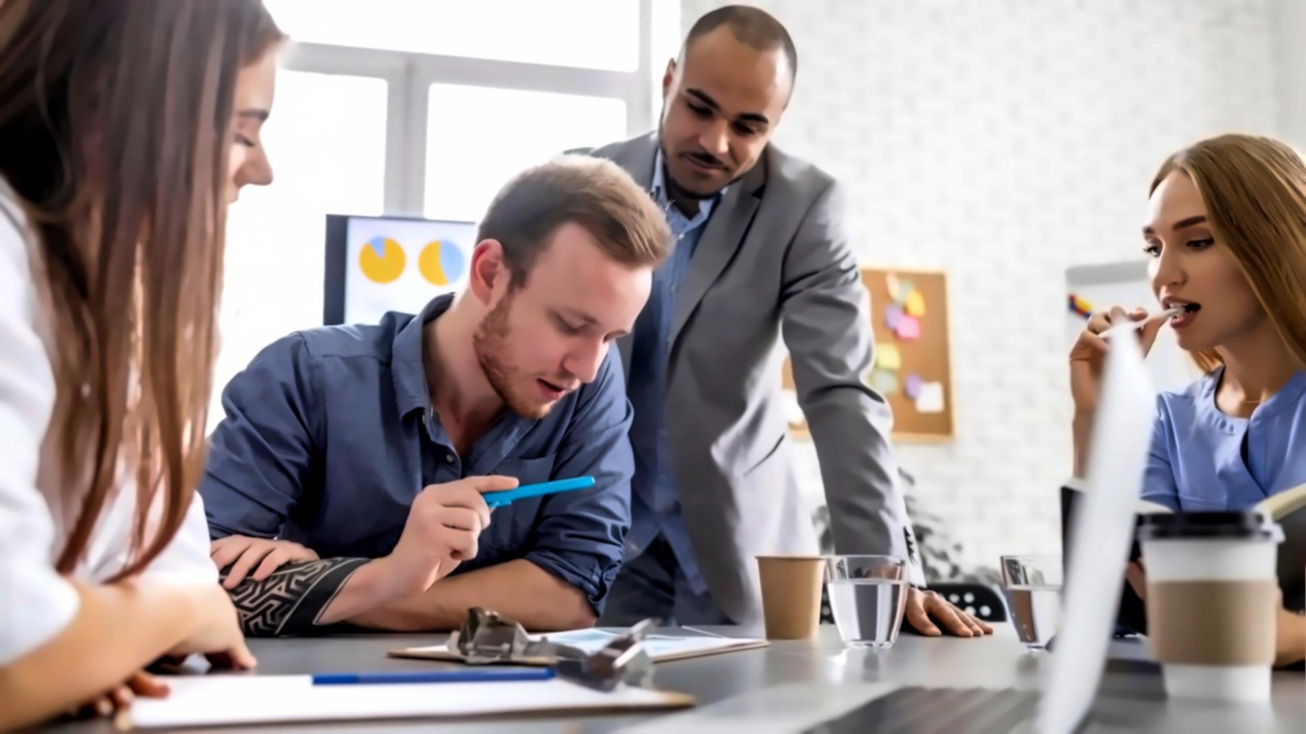 Financial analyst reviewing detailed budget variance reports and charts